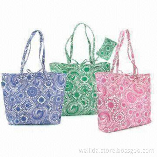 Canvas Foldable Shopping Bag with Pretty Pattern, Measures 35 x 35 x 12cm